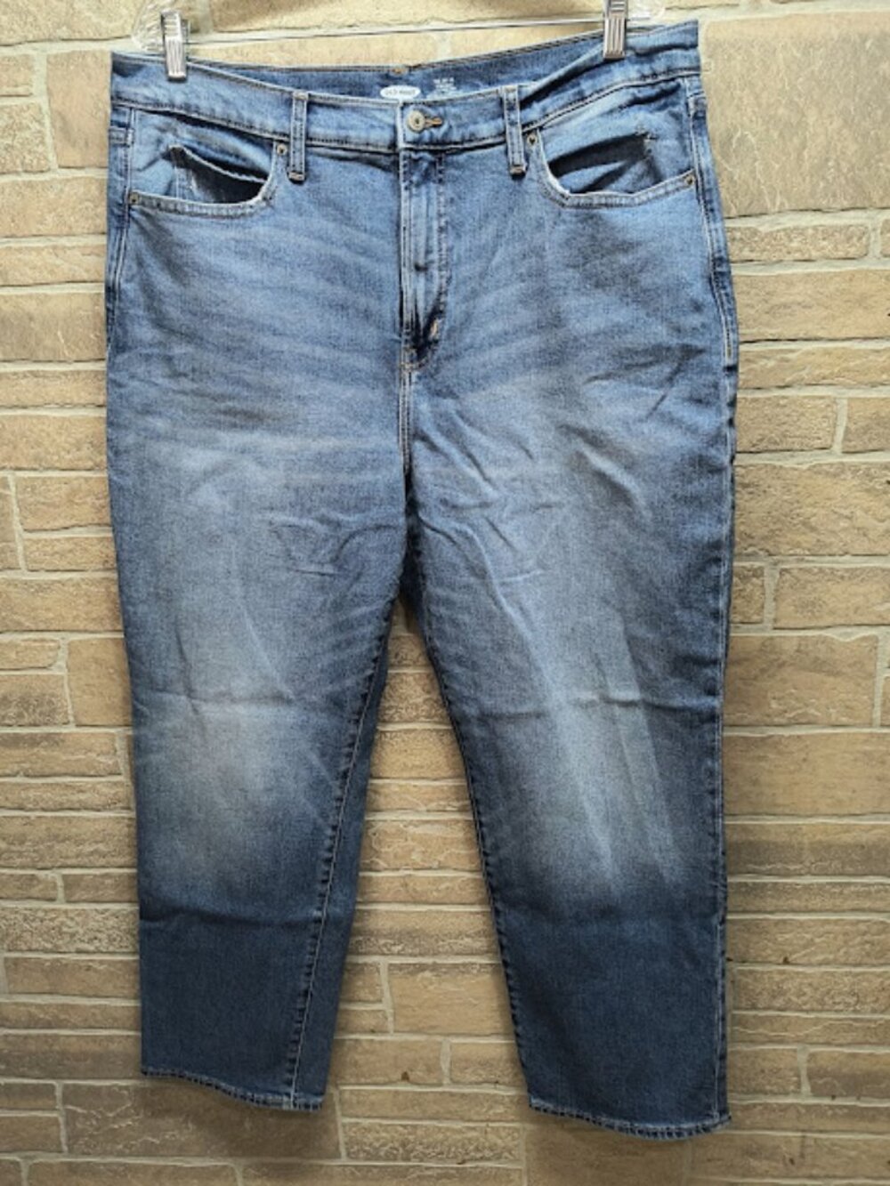 Old Navy Sky High Straight Leg Size 16 Light Wash Denim Jeans